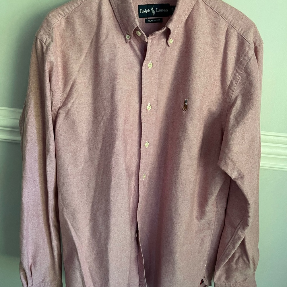 Ralph Lauren Men's Pink Button-Down Shirt